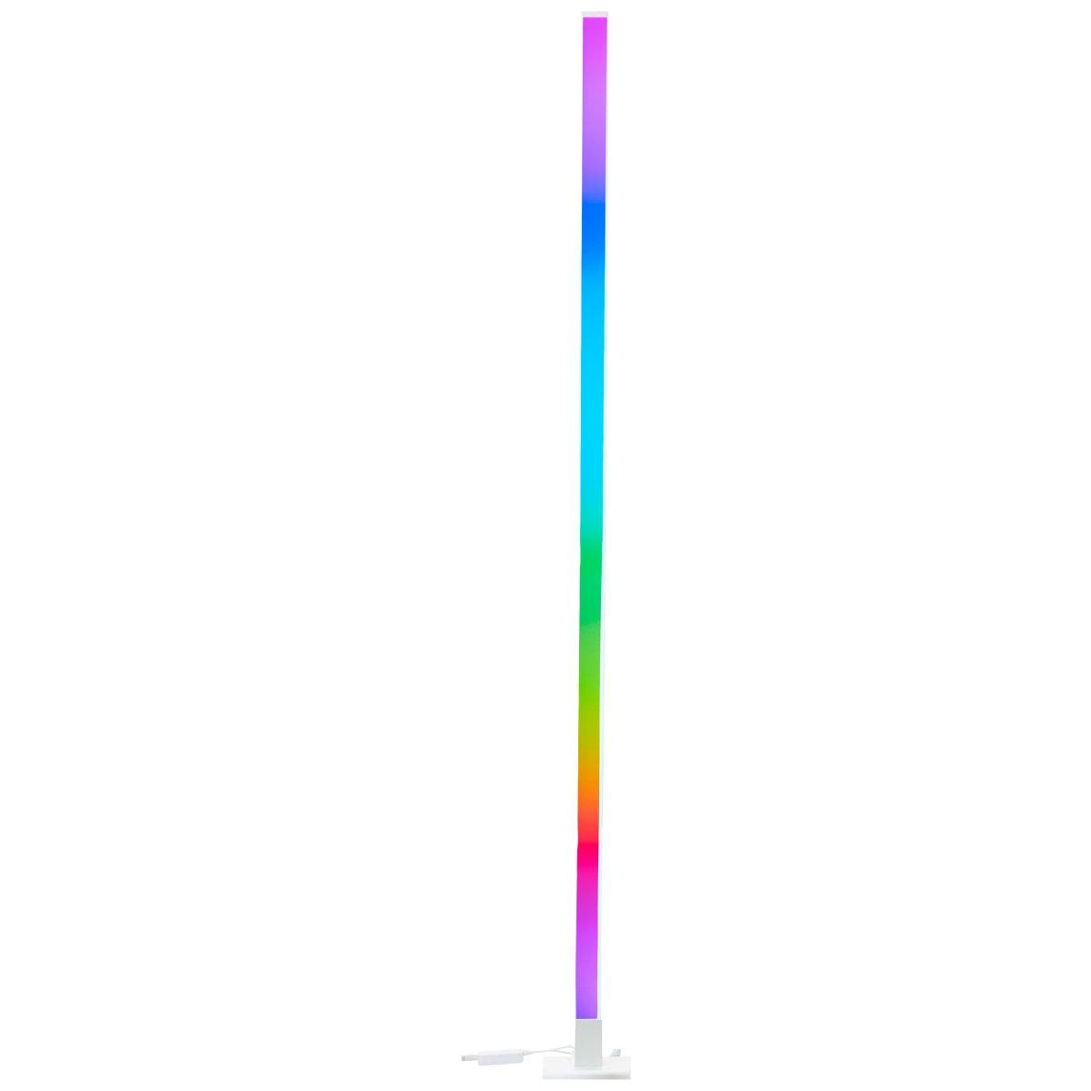 Neele Weiß stehlampe Von Brilliant - Die LED-Stehleuchte Neele mit RGB-Beleuchtung sorgt für ein dynamisches Lichtspiel, das sich an unterschiedliche Stimmungen und Farbkombinationen anpassen lässt.