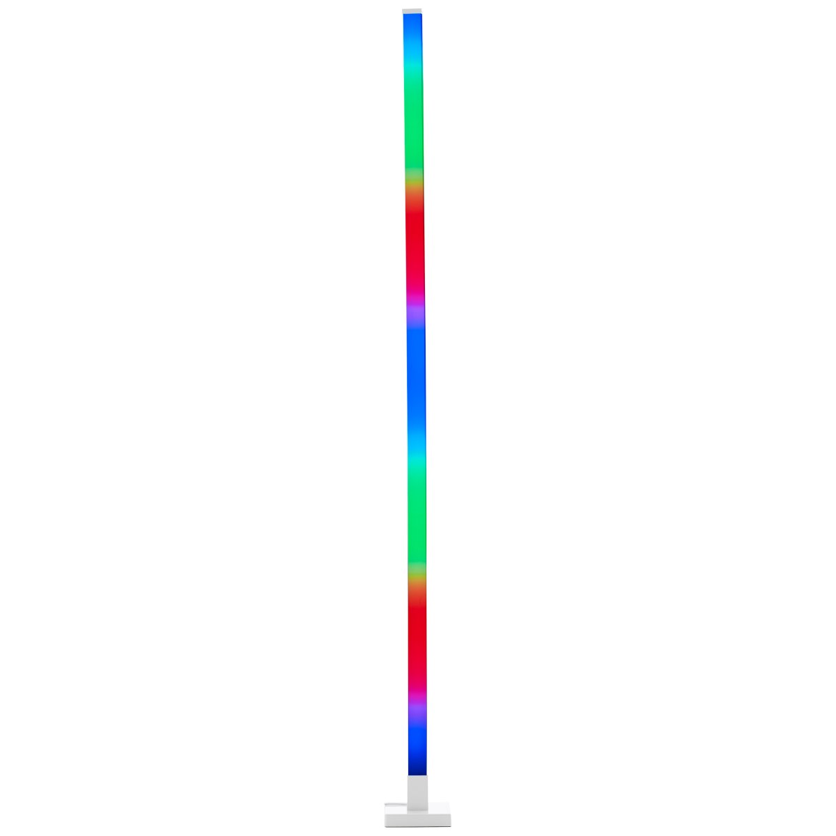 Neele Weiß stehlampe Von Brilliant - Die LED-Stehleuchte Neele mit RGB-Beleuchtung sorgt für ein dynamisches Lichtspiel, das sich an unterschiedliche Stimmungen und Farbkombinationen anpassen lässt.