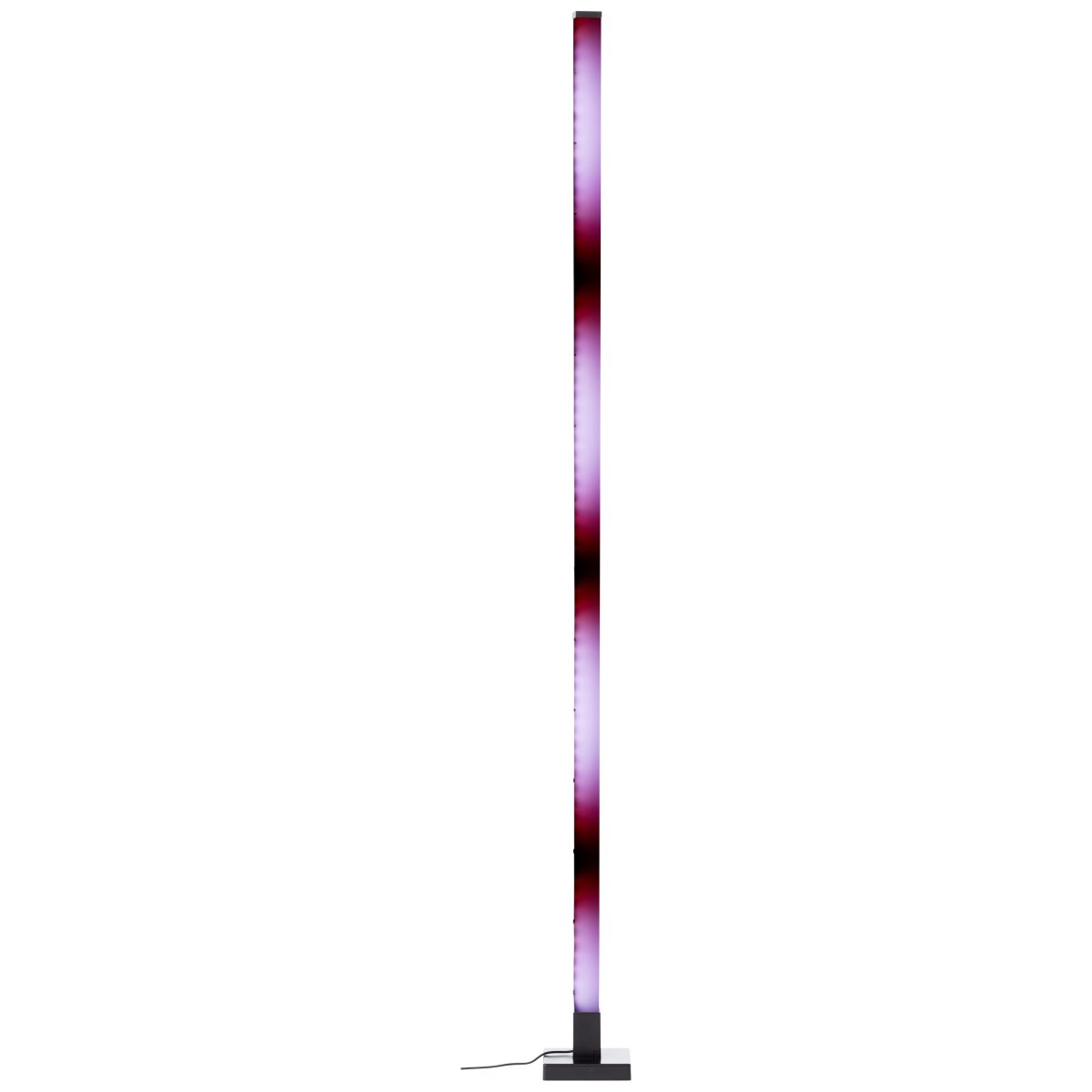 Neele Schwarz stehlampe Von Brilliant - Die LED-Stehleuchte Neele mit RGB-Beleuchtung sorgt für ein dynamisches Lichtspiel, das sich an unterschiedliche Stimmungen und Farbkombinationen anpassen lässt.