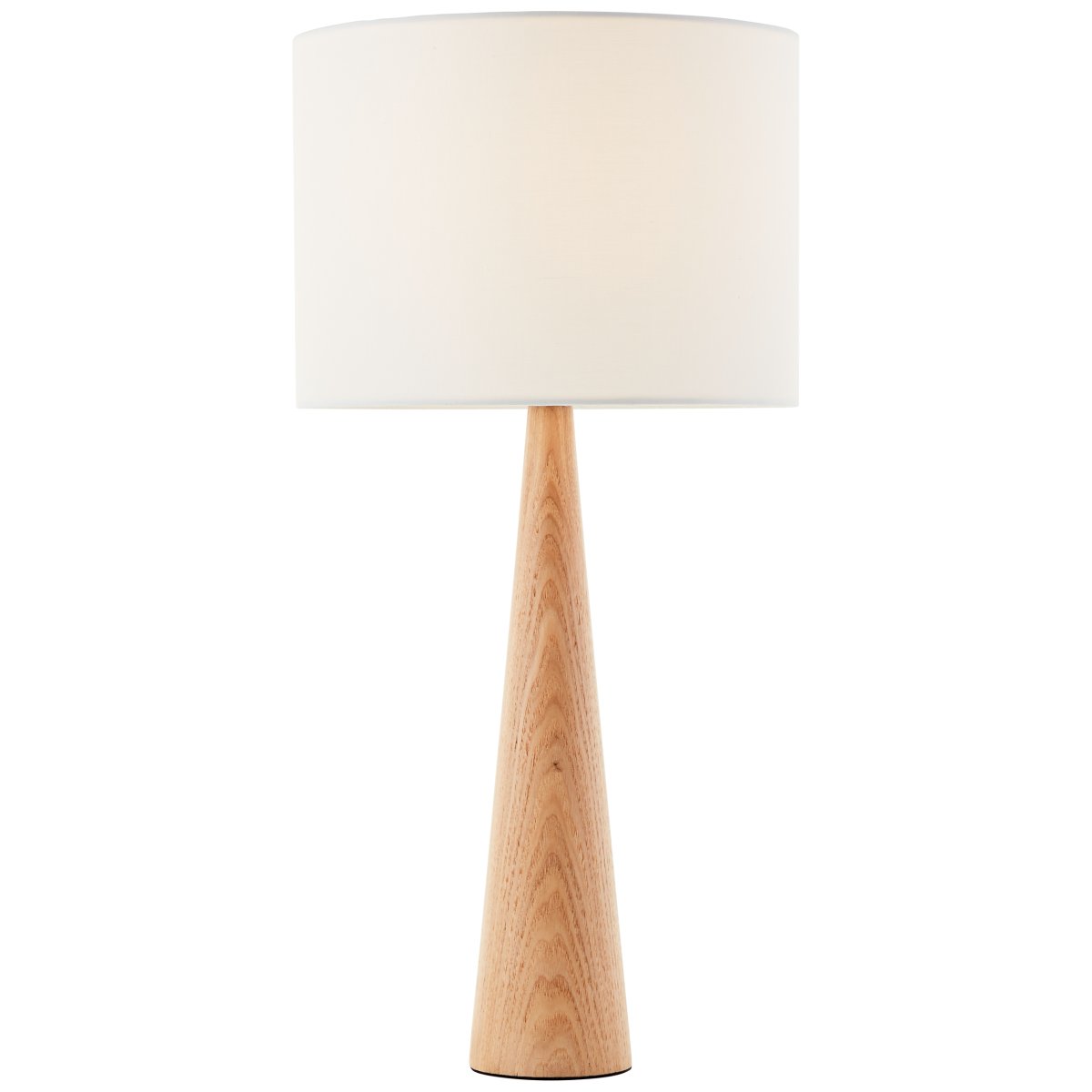 Kirou 50cm Holz tischlampe Von Brilliant - Diese elegante Tischlampe mit weißem Schirm und natürlichem Holzsockel schafft eine warme und einladende Atmosphäre in Ihrem Zuhause.