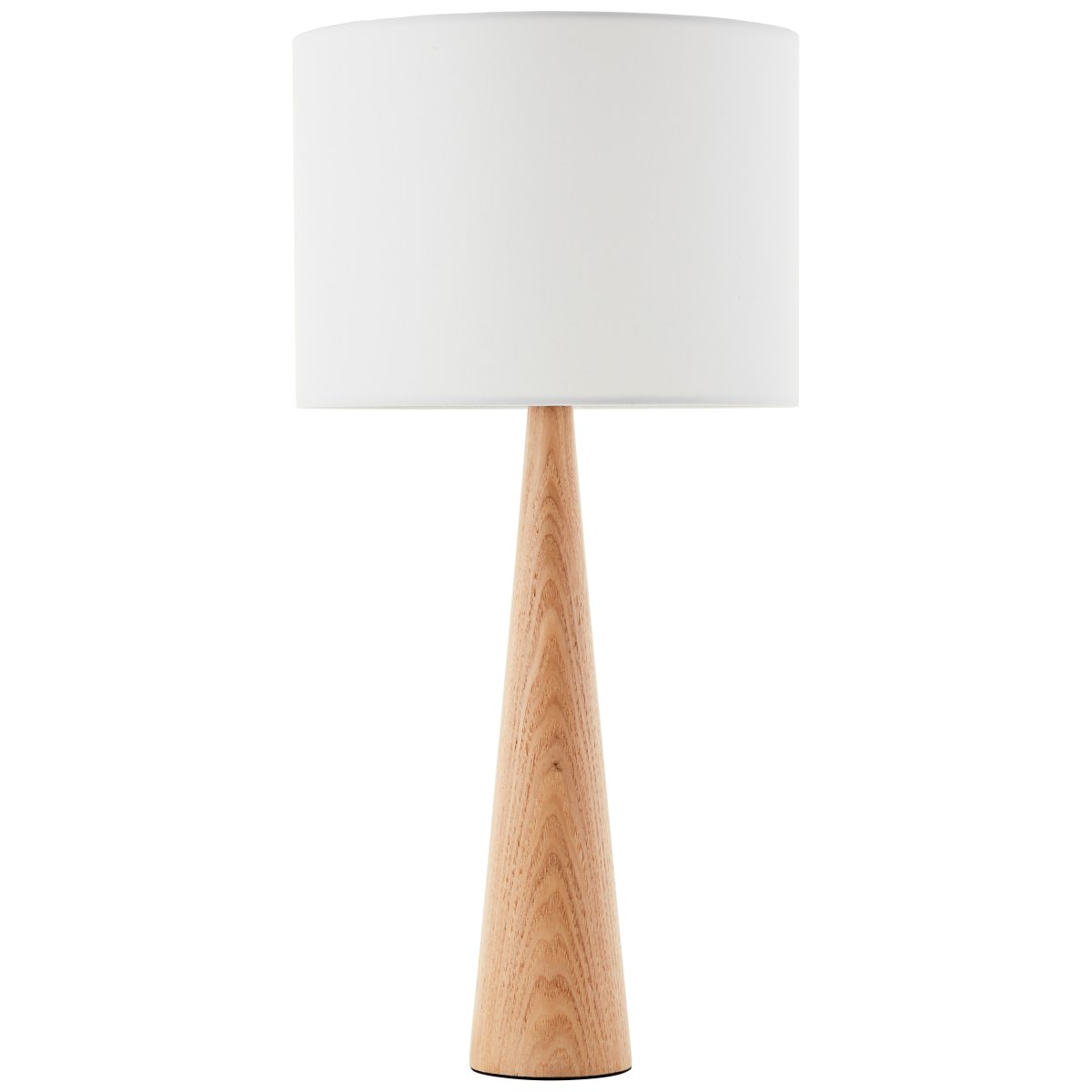 Kirou 50cm Holz tischlampe Von Brilliant - Diese elegante Tischlampe mit weißem Schirm und natürlichem Holzsockel schafft eine warme und einladende Atmosphäre in Ihrem Zuhause.