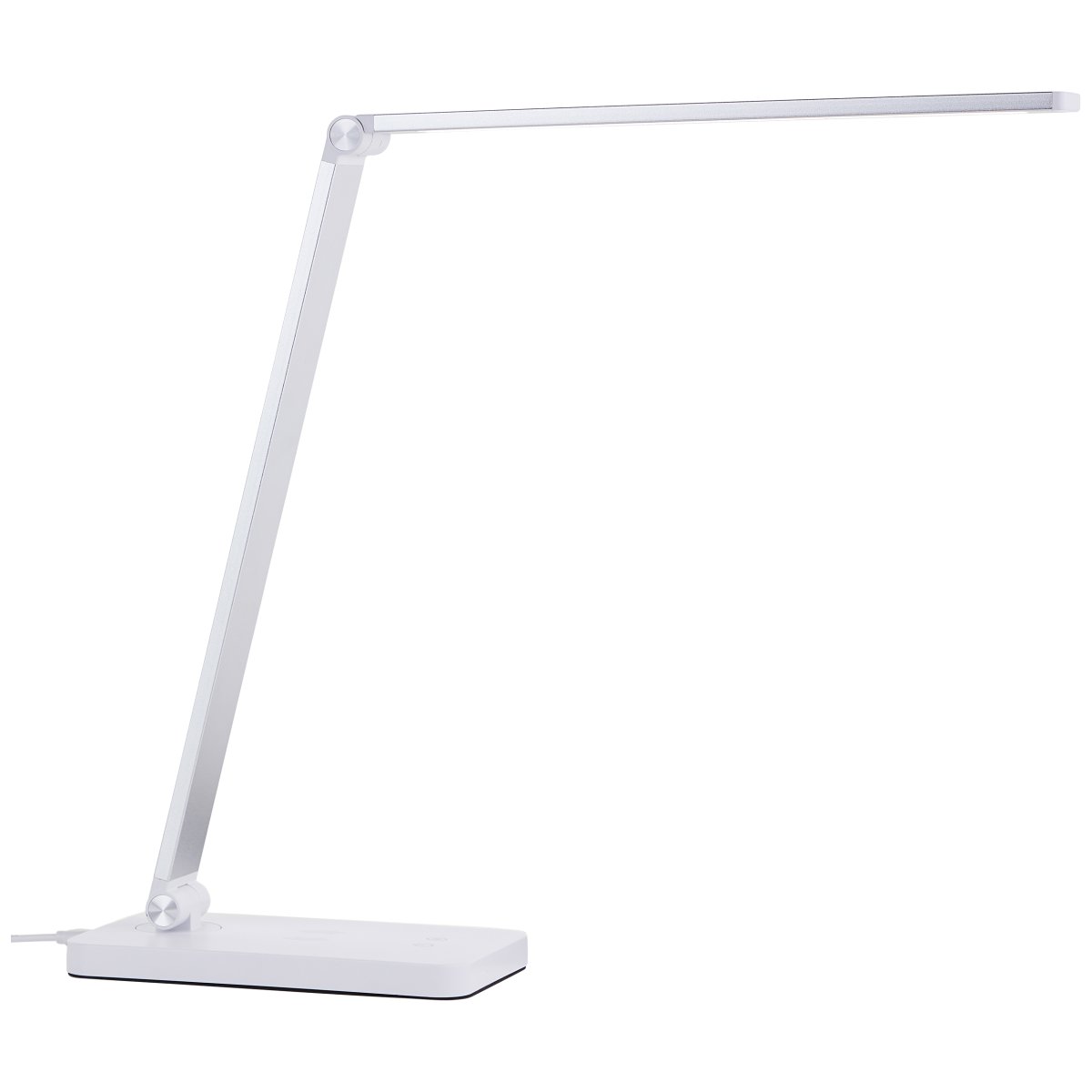 Florence 38cm Weiß schreibtischlampe Von Brilliant - Die Leuchte verfügt über einen 3-Stufen-Touchdimmer zur Regulierung der Helligkeit und bietet sowohl warm- als auch tageslichtweißes Licht.