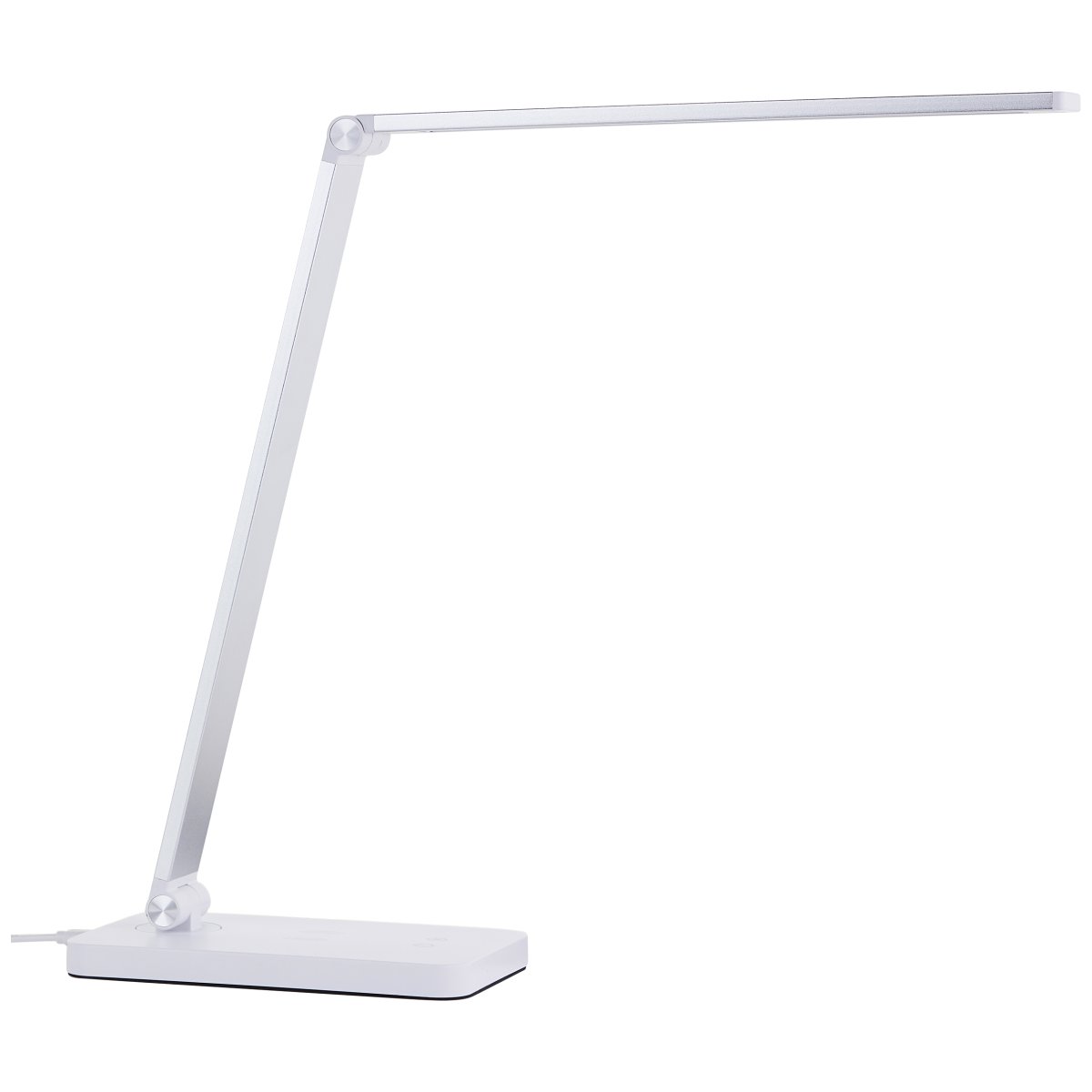 Florence 38cm Weiß schreibtischlampe Von Brilliant - Die Leuchte verfügt über einen 3-Stufen-Touchdimmer zur Regulierung der Helligkeit und bietet sowohl warm- als auch tageslichtweißes Licht.
