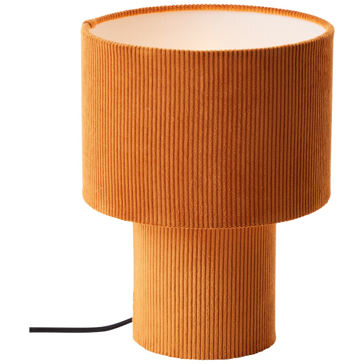Tony 30cm Orange tischlampe Von Brilliant - Aus hochwertigem Cordstoff gefertigt, f&uuml;hlt sich die Lampe weich an und verteilt das Licht gleichm&auml;&szlig;ig.