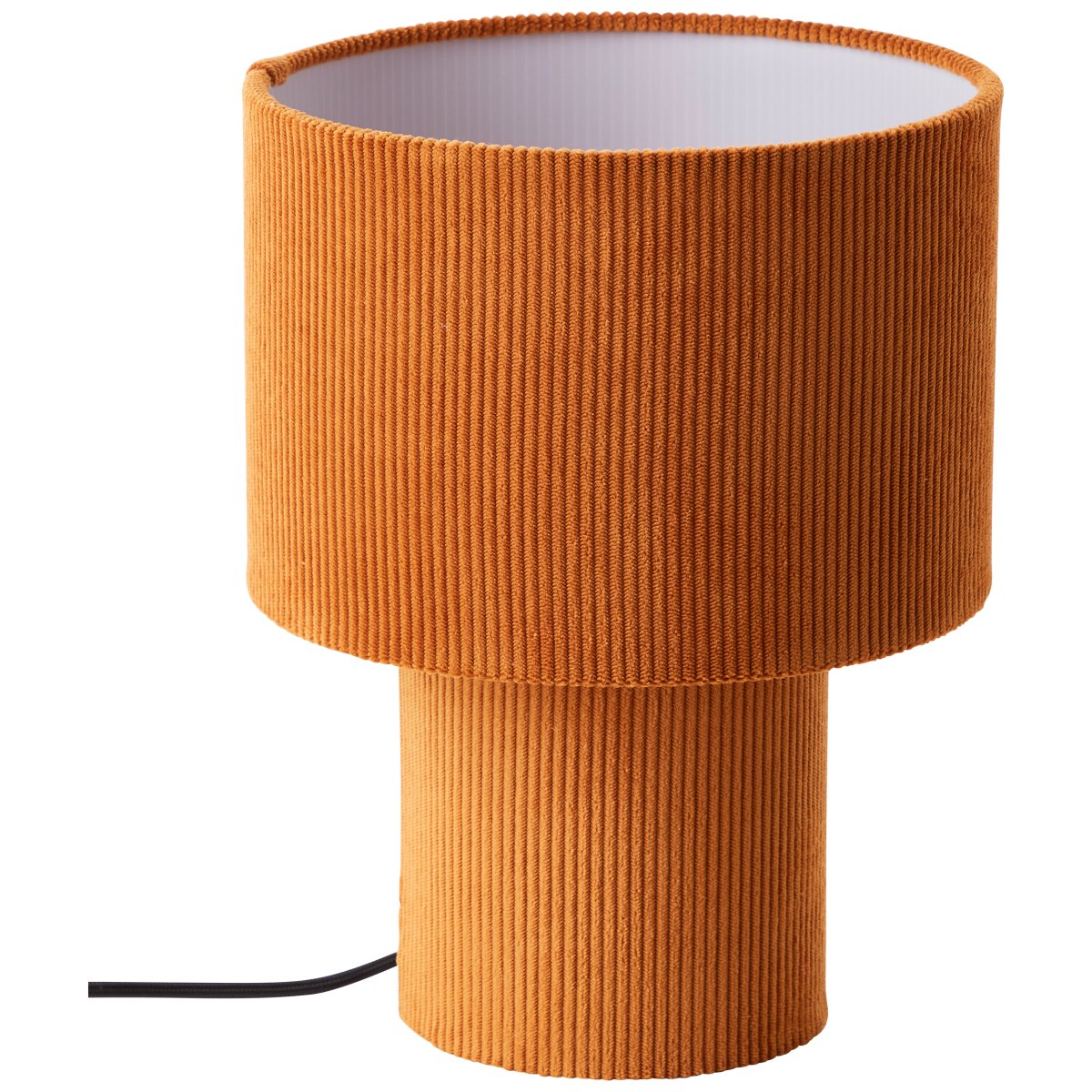 Tony 30cm Orange tischlampe Von Brilliant - Aus hochwertigem Cordstoff gefertigt, f&uuml;hlt sich die Lampe weich an und verteilt das Licht gleichm&auml;&szlig;ig.