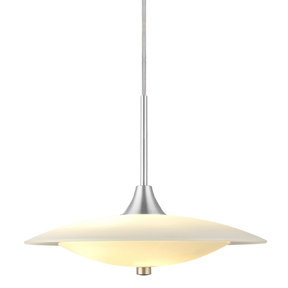 Baroni Ø40 Aluminium hängelampe Von Halo Design - Das mundgeblasene Opalglas in Kombination mit geb&uuml;rstetem Aluminium ergibt ein zeitloses Design.