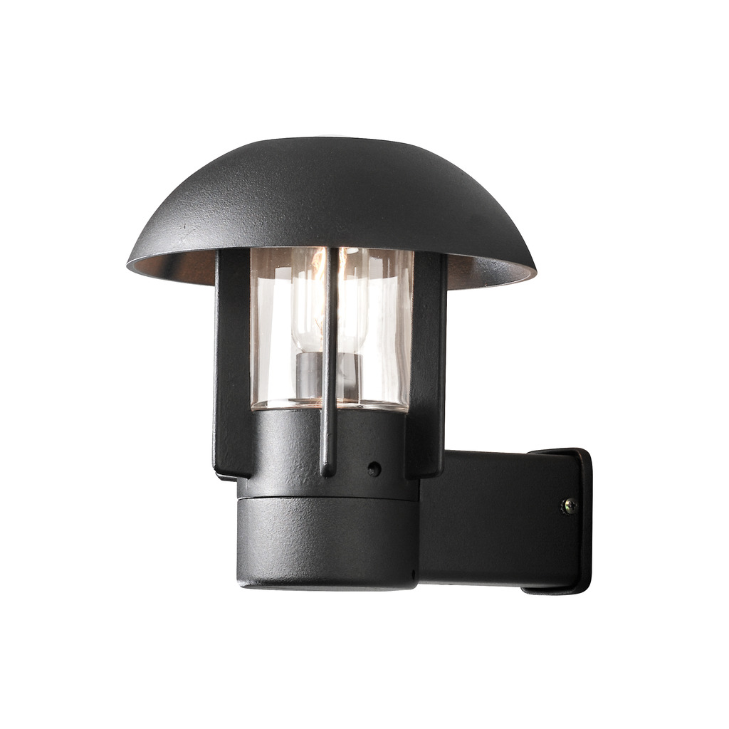 Heimdal Schwarz außenlampe Von Konstsmide - Ihre robuste Konstruktion und die gewölbte Decke erzeugen ein angenehmes, nach unten gerichtetes Licht, das sich ideal für Eingänge, Gehwege und Terrassen eignet.