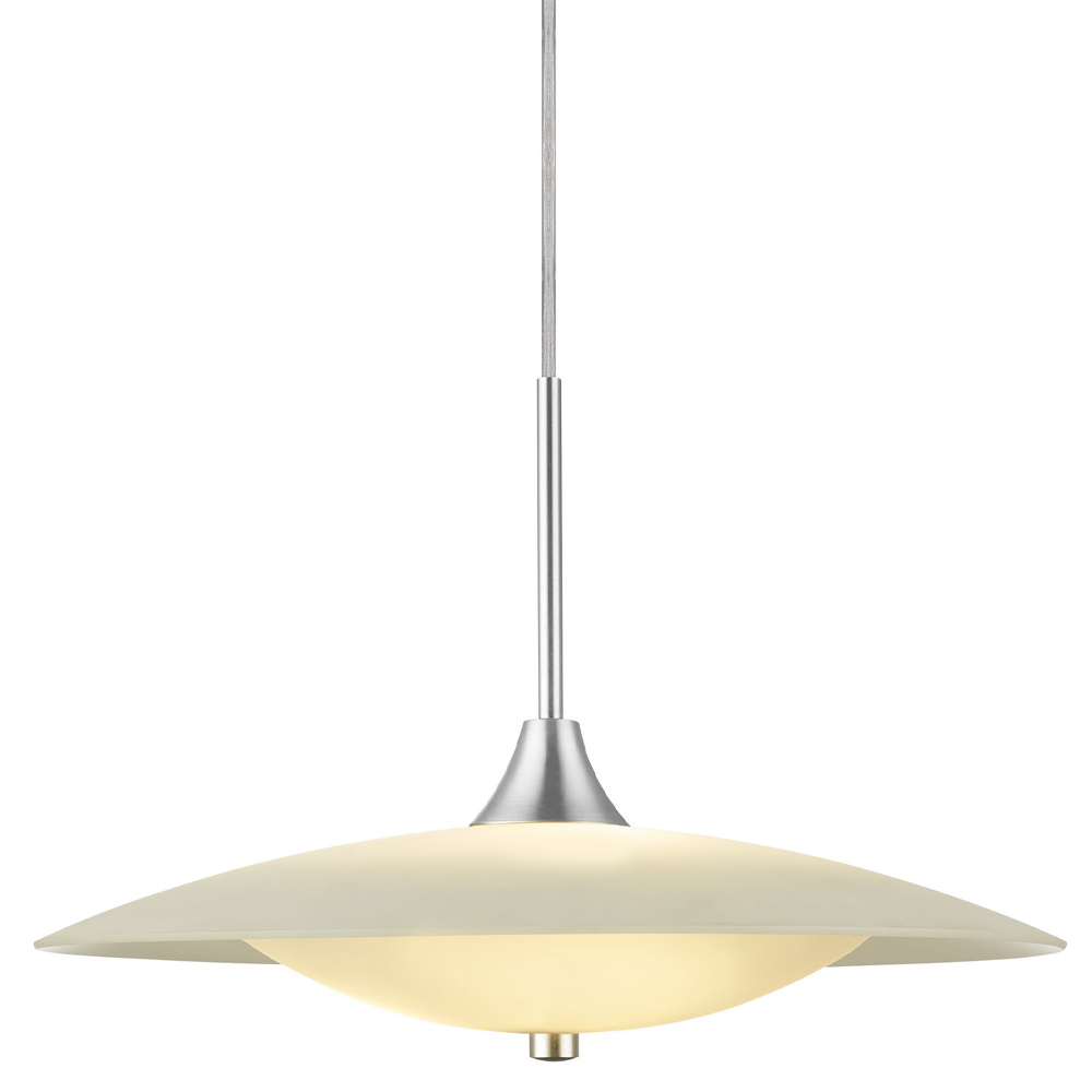 Zoombild von Baroni Ø46 Aluminium hängelampe Von Halo Design - Das mundgeblasene Opalglas in Kombination mit geb&uuml;rstetem Aluminium ergibt ein zeitloses Design.