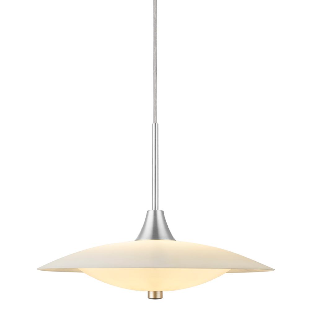 Baroni Ø35 Aluminium hängelampe Von Halo Design - Das mundgeblasene Opalglas in Kombination mit geb&uuml;rstetem Aluminium ergibt ein zeitloses Design.