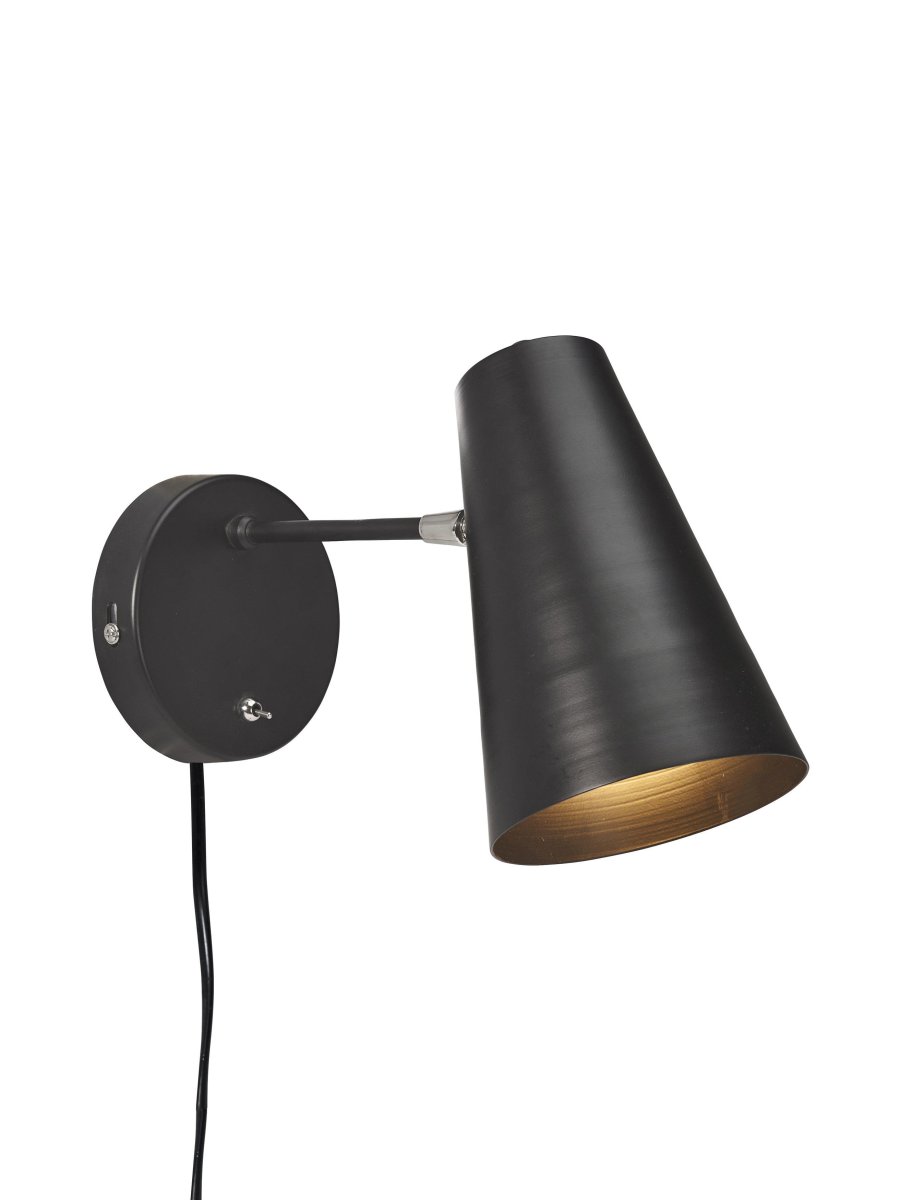 Cornet 26cm Schwarz wandlampe Von PR Home - H&ouml;he 21cm, Breite 13,5cm und Tiefe/Wandabstand ca.
