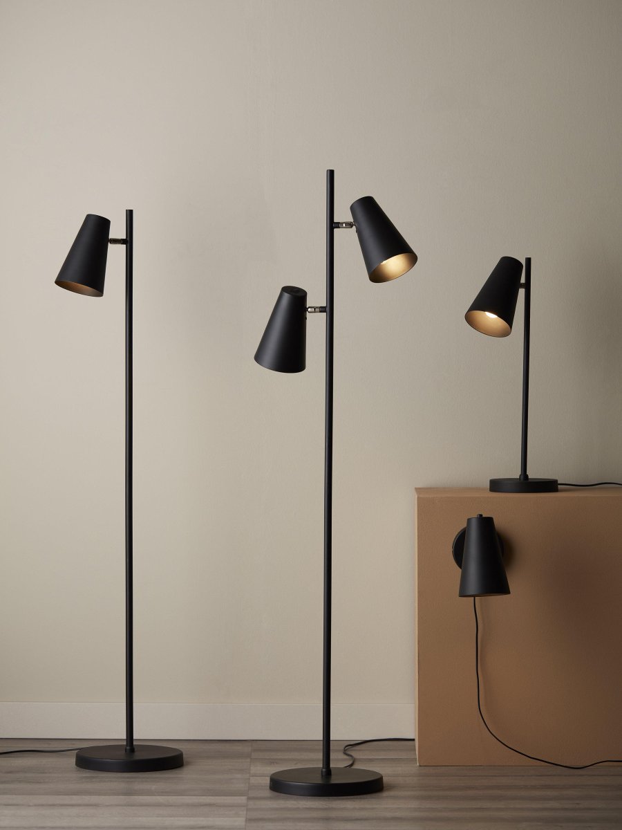 Cornet 26cm Schwarz wandlampe Von PR Home - H&ouml;he 21cm, Breite 13,5cm und Tiefe/Wandabstand ca.