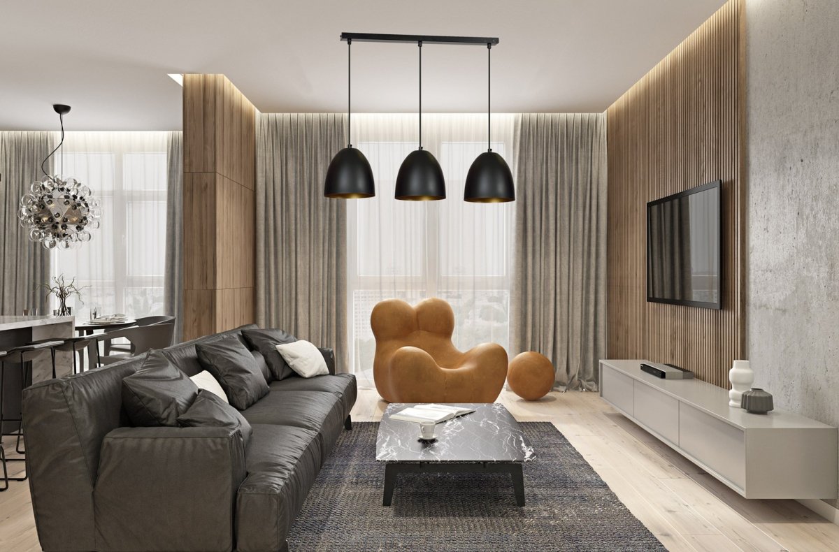 Lenox 70cm Schwarz hängelampe Von Emibig Lighting - Es erhellt den Innenraum optimal und ist ein schönes und dekoratives Detail in Ihrem Zuhause.