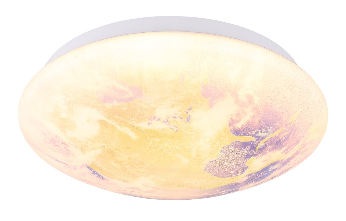 Gaia Ø26 Mehrfarbig kinderlampe Von Globo Lighting - Gaia &auml;r en unik plafond med en detaljerad v&auml;rld och molnmotiv p&aring; sk&auml;rmen.