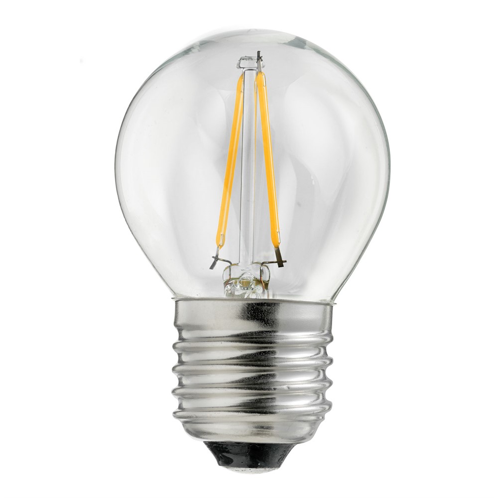 LED E27 Kugellampe 4W 2700K Transparent Von Unison - Perfekt f&uuml;r dekorative Leuchten und kleinere Lampen, bei denen Sie eine energieeffiziente und stimmungsvolle Beleuchtung w&uuml;nschen.