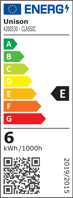 E27 normal 6W 2700K Transparent Von Unison - Entdecken Sie zeitloses Design und energieeffiziente Beleuchtung mit unserer CLASSIC normalen, klaren E27-Lichtquelle.