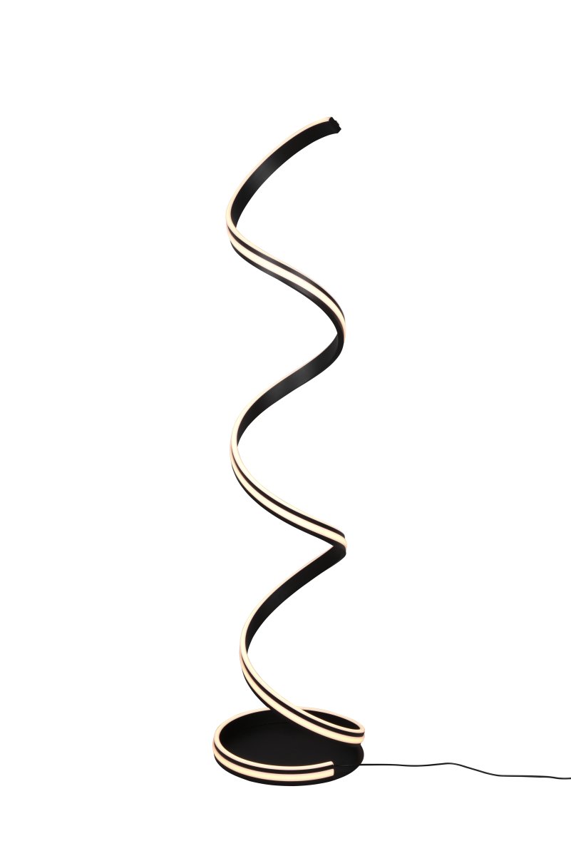 Nuria Schwarz stehlampe Von Trio Lighting - Mit drei einstellbaren Lichtfarben (warm, neutral, tageslichtweiß) und stufenlosem Dimmen per Fußpedal bietet es Flexibilität und Komfort zugleich.