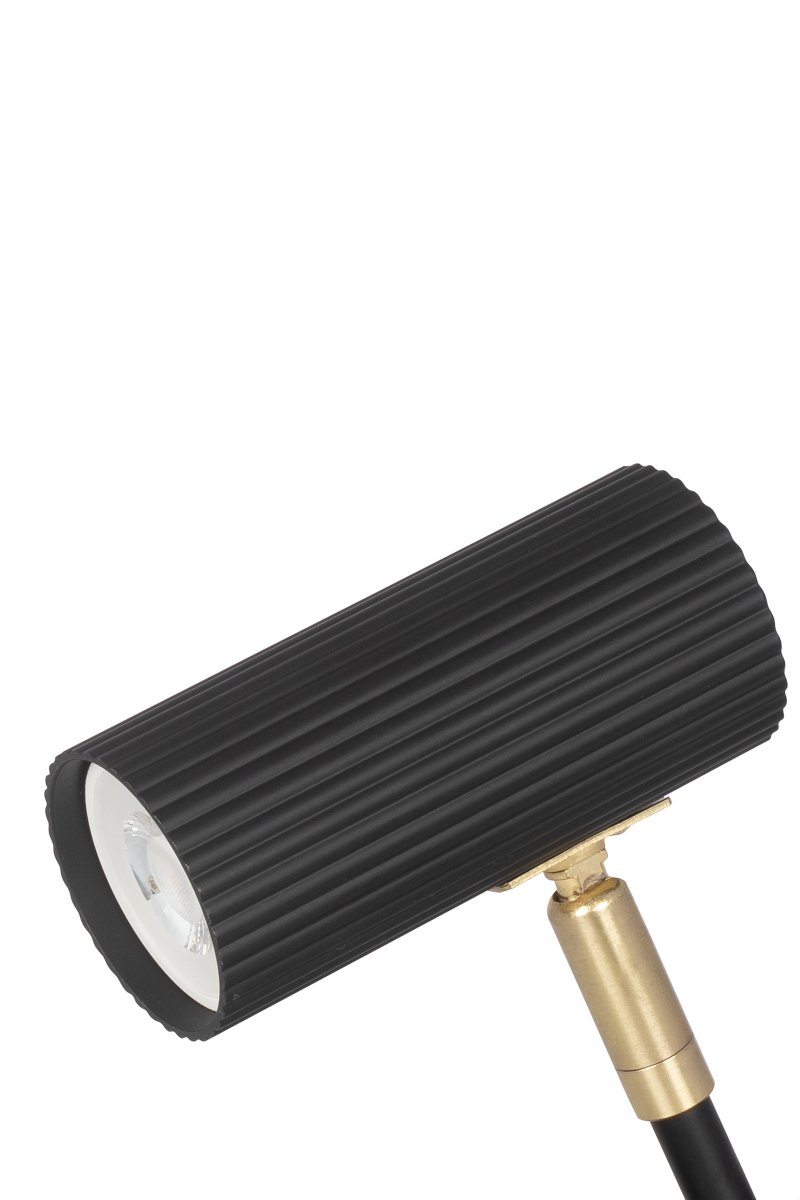 Hubble Schwarz klemmlampe Von Globen Lighting - Die Hubble Klemmleuchte ist mit ihrer Klemme und dem gerippten Metallschirm eine praktische und moderne Leuchte.