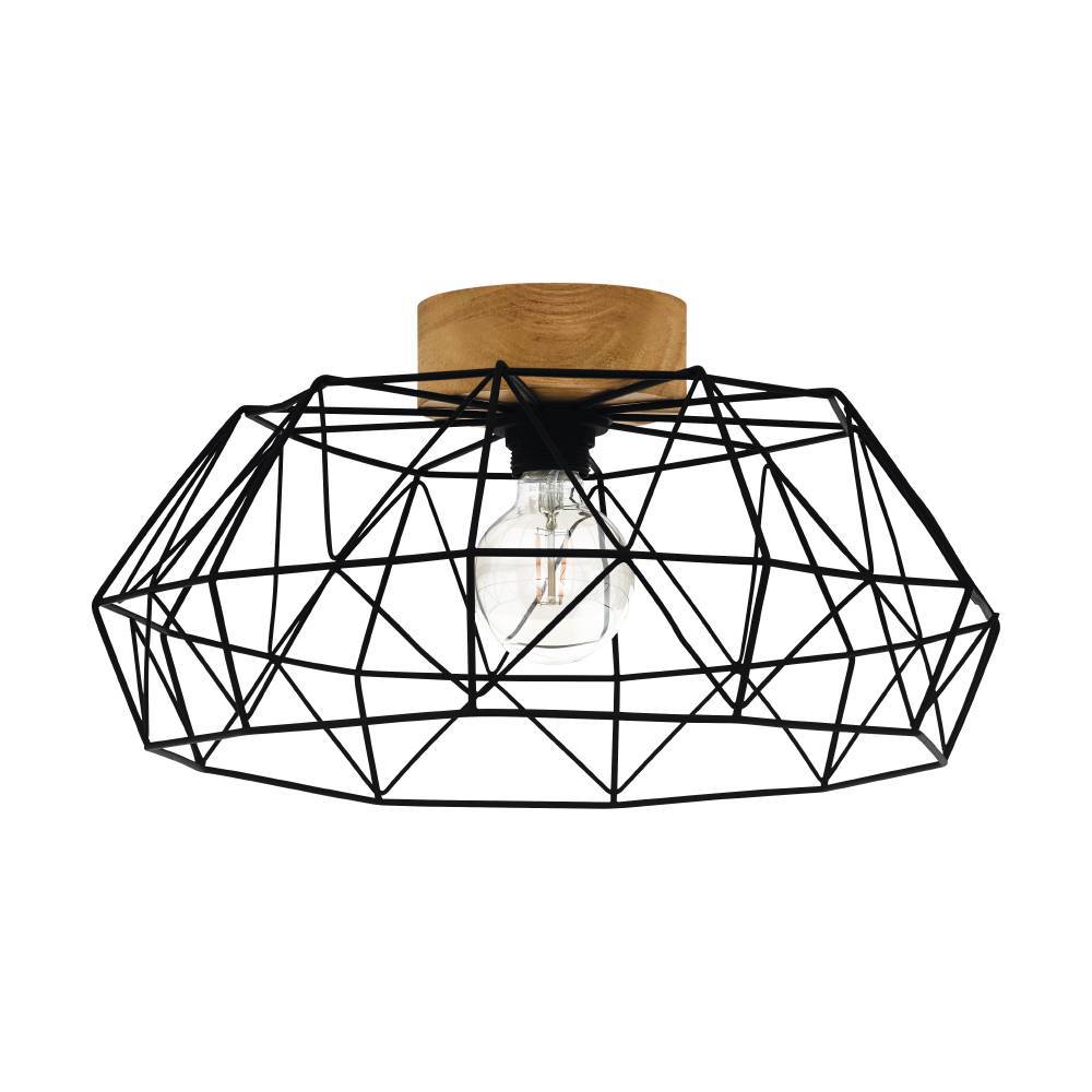 Padstow Ø45.5 Schwarz deckenleuchte Von Eglo - Schaffen Sie mit unserer geometrischen Deckenlampe ein modernes und industrielles Flair in Ihrem Zuhause.