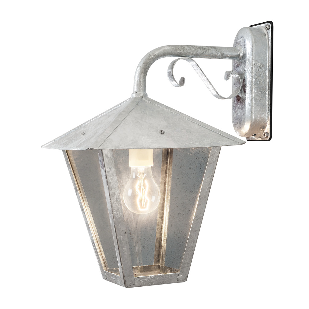 Benu Verzinkter Stahl außenlampe Von Konstsmide - Die klassische Laternenform und die robusten Materialien machen die Lampe zur perfekten Wahl f&uuml;r alle, die in Eingangsbereichen oder langen Fluren eine einladende Atmosph&auml;re schaffen m&ouml;chten.