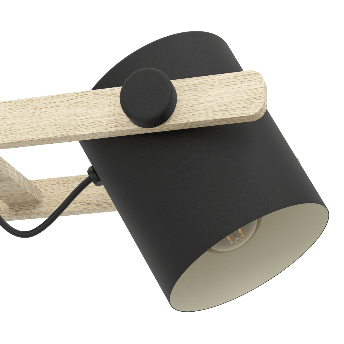 Hornwood 78cm Schwarz hängelampe Von Eglo - Die drei verstellbaren Schirme in Schwarz mit wei&szlig;er Innenseite sorgen f&uuml;r ein effektives und angenehmes Licht, das sich flexibel an Ihre Bed&uuml;rfnisse anpassen l&auml;sst.