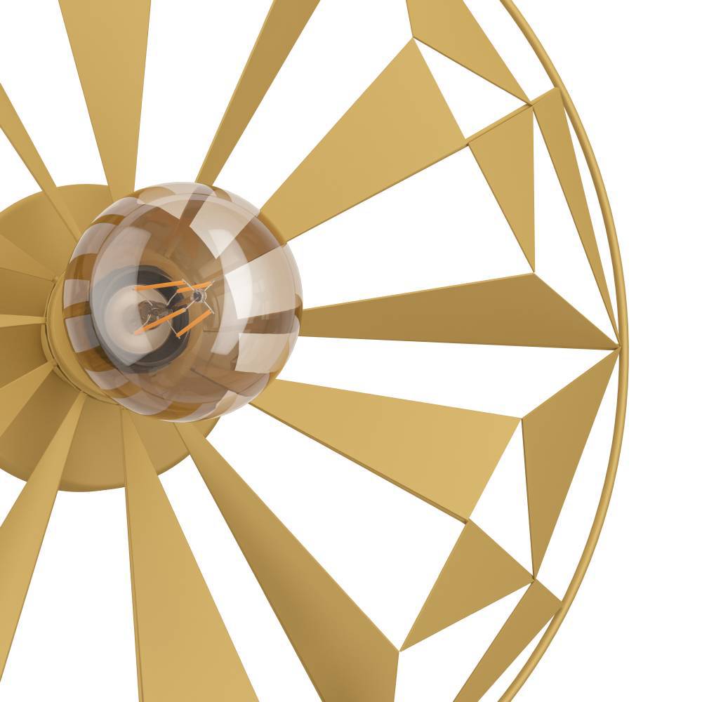 Castanuelo Ø42 Gold deckenleuchte Von Eglo - Der offene Schirm hebt die Lichtquelle hervor und verleiht dem Interieur einen modernen und eleganten Ausdruck.