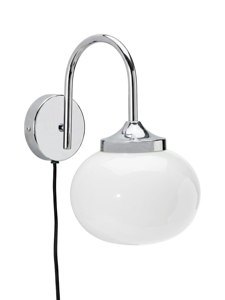 Elsy 30cm Weiß leselampe Von PR Home - Der sanft geschwungene Arm verleiht der Leuchte eine harmonische Ausstrahlung und macht sie zu einem dekorativen Element in Flur, Schlafzimmer oder Wohnzimmer.
