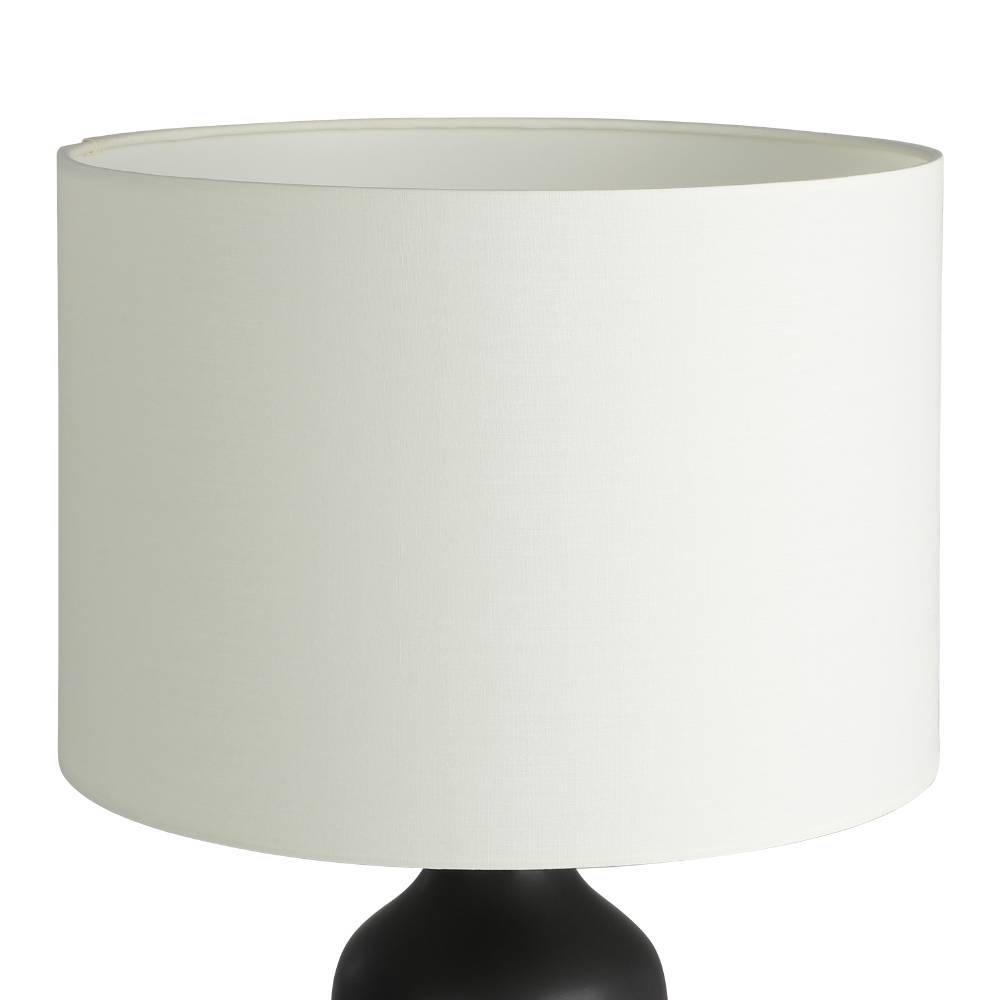 Vinoza 53cm Schwarz tischlampe Von Eglo - Mit einem schwarzen Sockel, der mit minimalistischen Linien verziert ist, die eine Frau mit Hut darstellen, verleiht die Lampe Ihrem Zuhause eine anspruchsvolle und künstlerische Note.