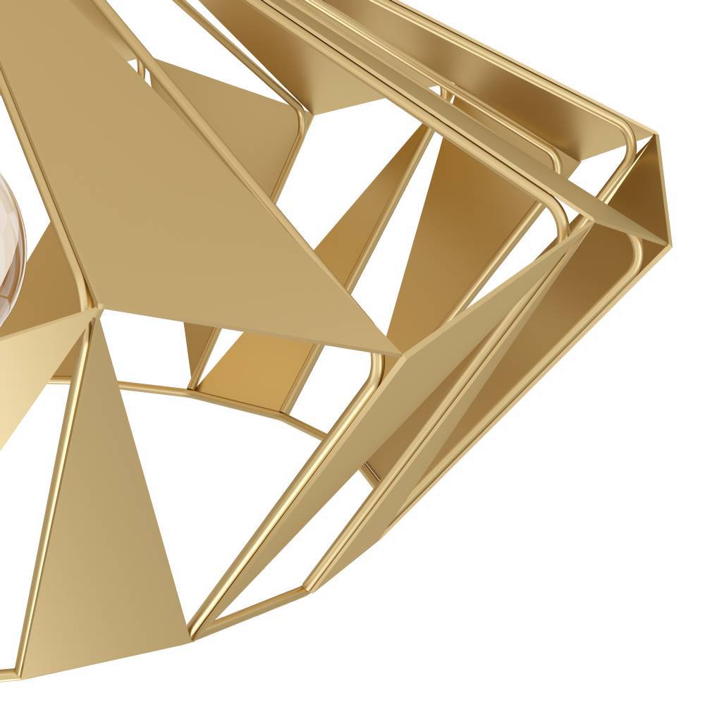 Carlton Ø47 Gold deckenleuchte Von Eglo - Mit ihrem geometrischen Design und der offenen Struktur verbreitet die Lampe das Licht auf dynamische und stilvolle Weise.