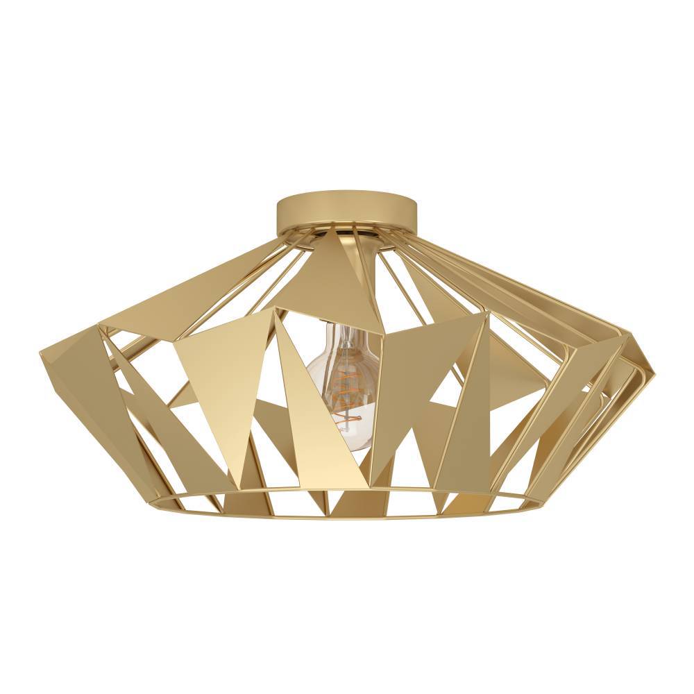 Carlton Ø47 Gold deckenleuchte Von Eglo - Mit ihrem geometrischen Design und der offenen Struktur verbreitet die Lampe das Licht auf dynamische und stilvolle Weise.