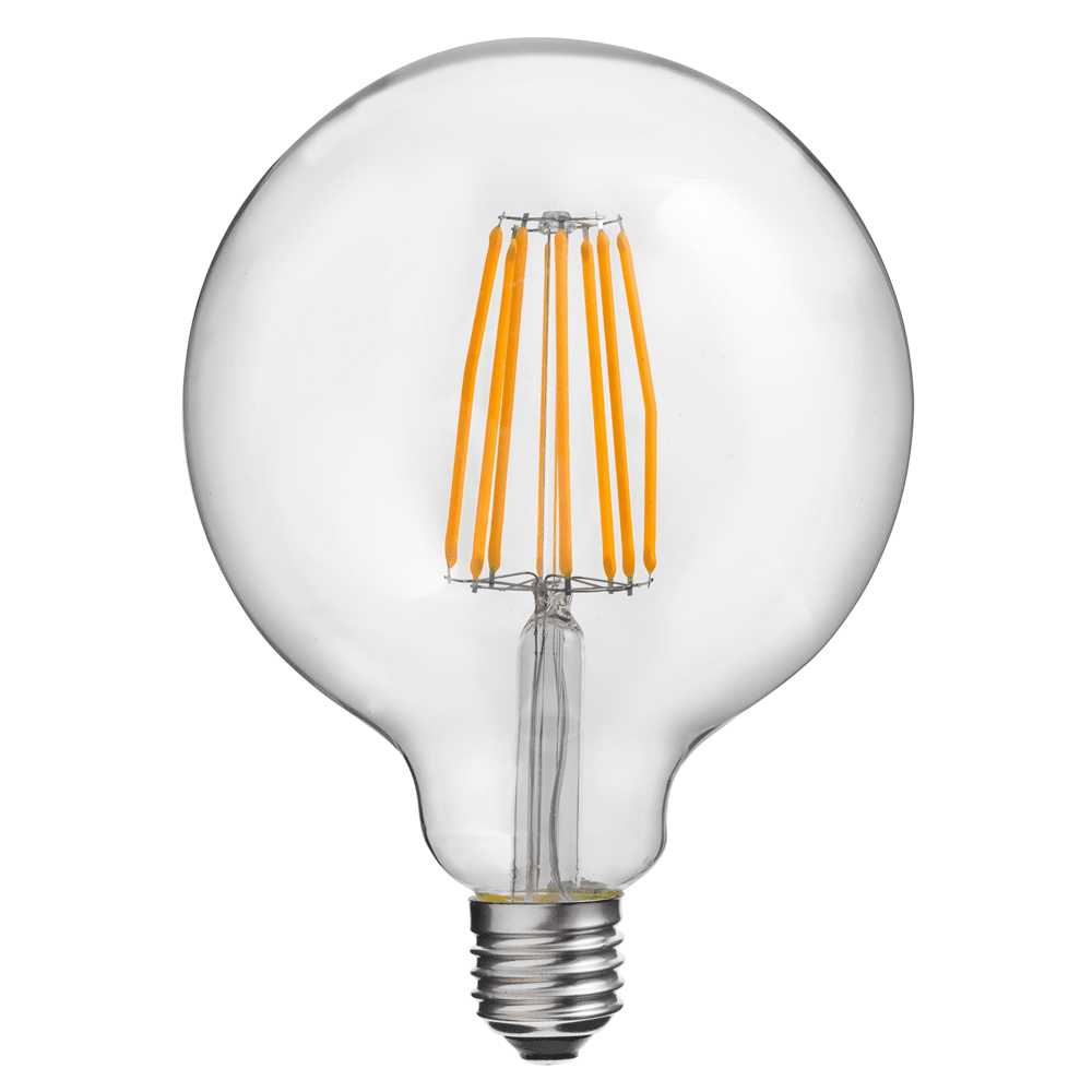 E27 Globuslampe 8W 2700K Dimmbar Transparent Von Unison - Die Lampe verf&uuml;gt &uuml;ber eine Leistung von 8W und eine Farbtemperatur von 2700K, die f&uuml;r ein warmes und angenehmes Licht sorgt.