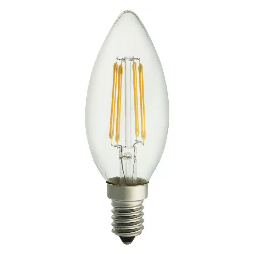 E14 4,5W 2200K 3-stufig dimmbar Transparent Von Unison - Kronleuchter mit klarer E14-Lichtquelle und 4,5 W Effekt und warmem Licht von 2200 K schafft mit seinem eleganten und klassischen Design eine stimmungsvolle Atmosph&auml;re.