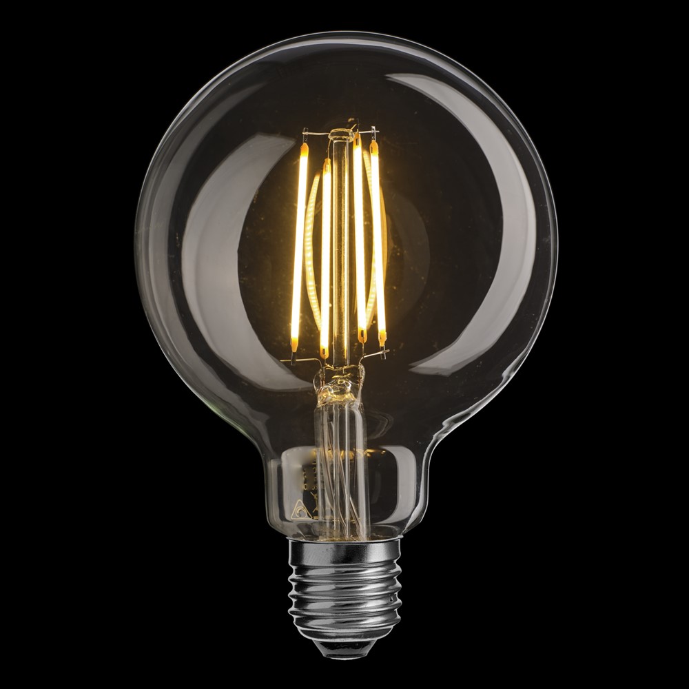 E27 Globuslampe 8W 2700K Dimmbar Transparent Von Unison - Die Lampe verf&uuml;gt &uuml;ber eine Leistung von 8W und eine Farbtemperatur von 2700K, die f&uuml;r ein warmes und angenehmes Licht sorgt.