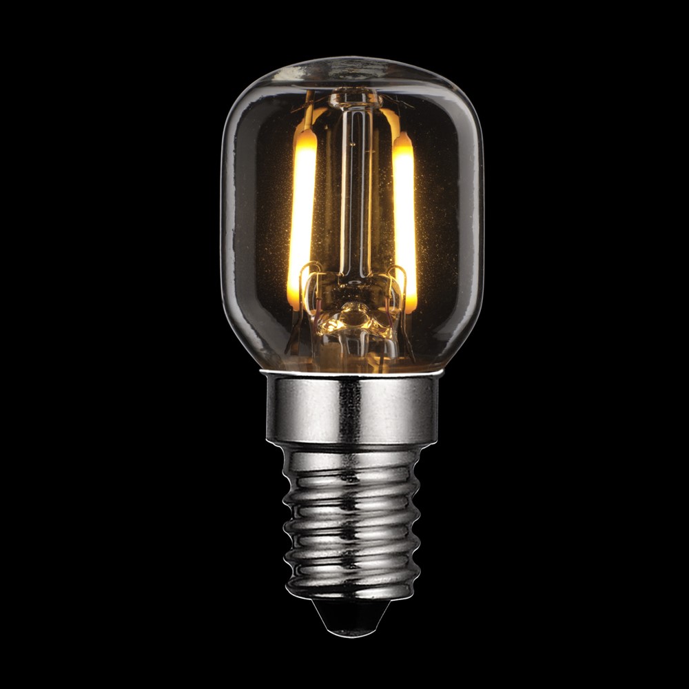 E14 Birnenlampe 1,2W 2200K Dimmbar Transparent Von Unison - Diese P&auml;ron-LED-Lampe mit klarem E14-Sockel hat eine Leistung von 1,2 W und eine Farbtemperatur von 2200 K.