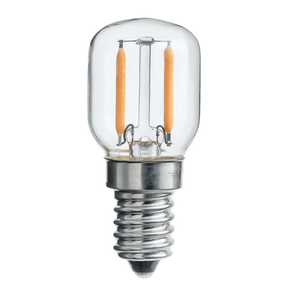 E14 Birnenlampe 1,2W 2200K Dimmbar Transparent Von Unison - Diese P&auml;ron-LED-Lampe mit klarem E14-Sockel hat eine Leistung von 1,2 W und eine Farbtemperatur von 2200 K.