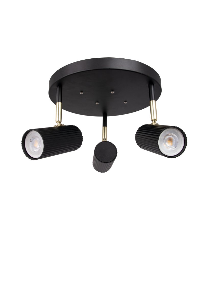 Hubble 3 Schwarz spotlight Von Globen Lighting - Das Licht l&auml;sst sich beliebig ausrichten, da die Strahler in der H&ouml;he und seitlich ausgerichtet werden k&ouml;nnen.