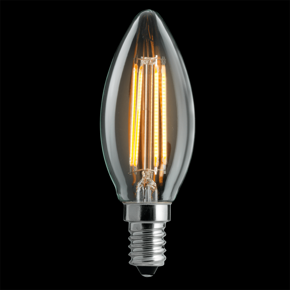 E14 4,5W 2200K 3-stufig dimmbar Transparent Von Unison - Kronleuchter mit klarer E14-Lichtquelle und 4,5 W Effekt und warmem Licht von 2200 K schafft mit seinem eleganten und klassischen Design eine stimmungsvolle Atmosph&auml;re.