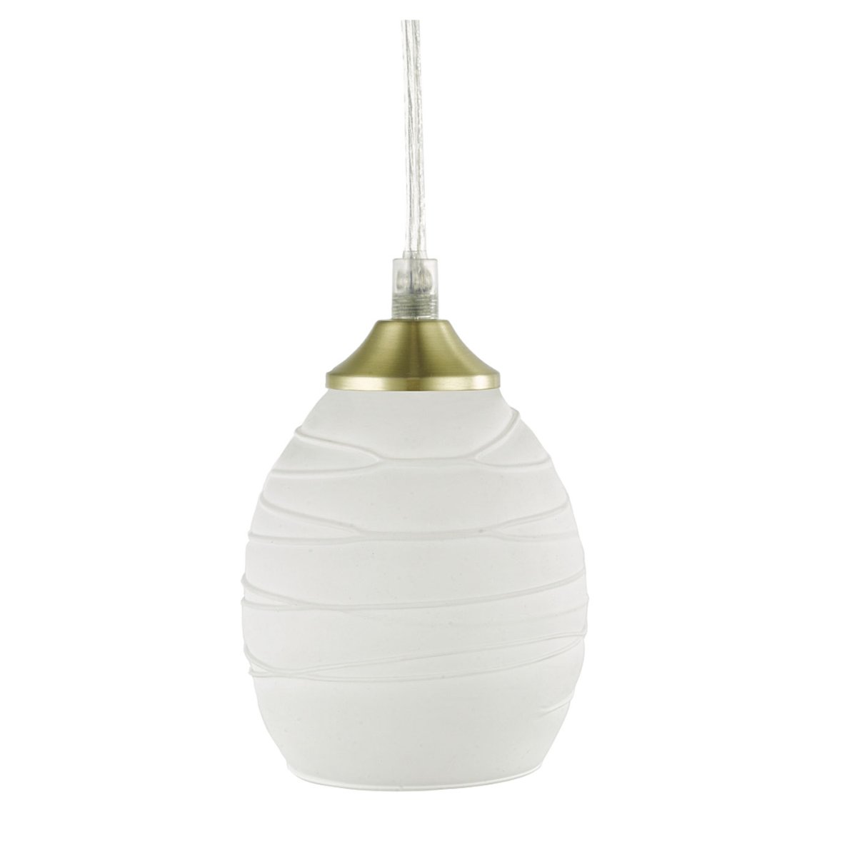 Tellus Ø10 Frost fensterlampe Von Oriva - Die weich geformte Glasleuchte mit goldenen Details verbreitet ein angenehmes Licht und schafft eine harmonische Atmosphäre.