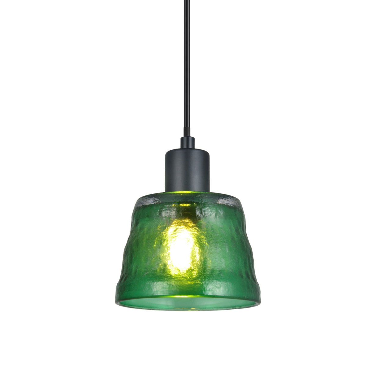 Bonnie Ø13 Grün fensterlampe Von Oriva - Die einzigartige Textur des Glases verleiht der Lampe zusammen mit den modernen schwarzen Details ein stilvolles und exklusives Aussehen.