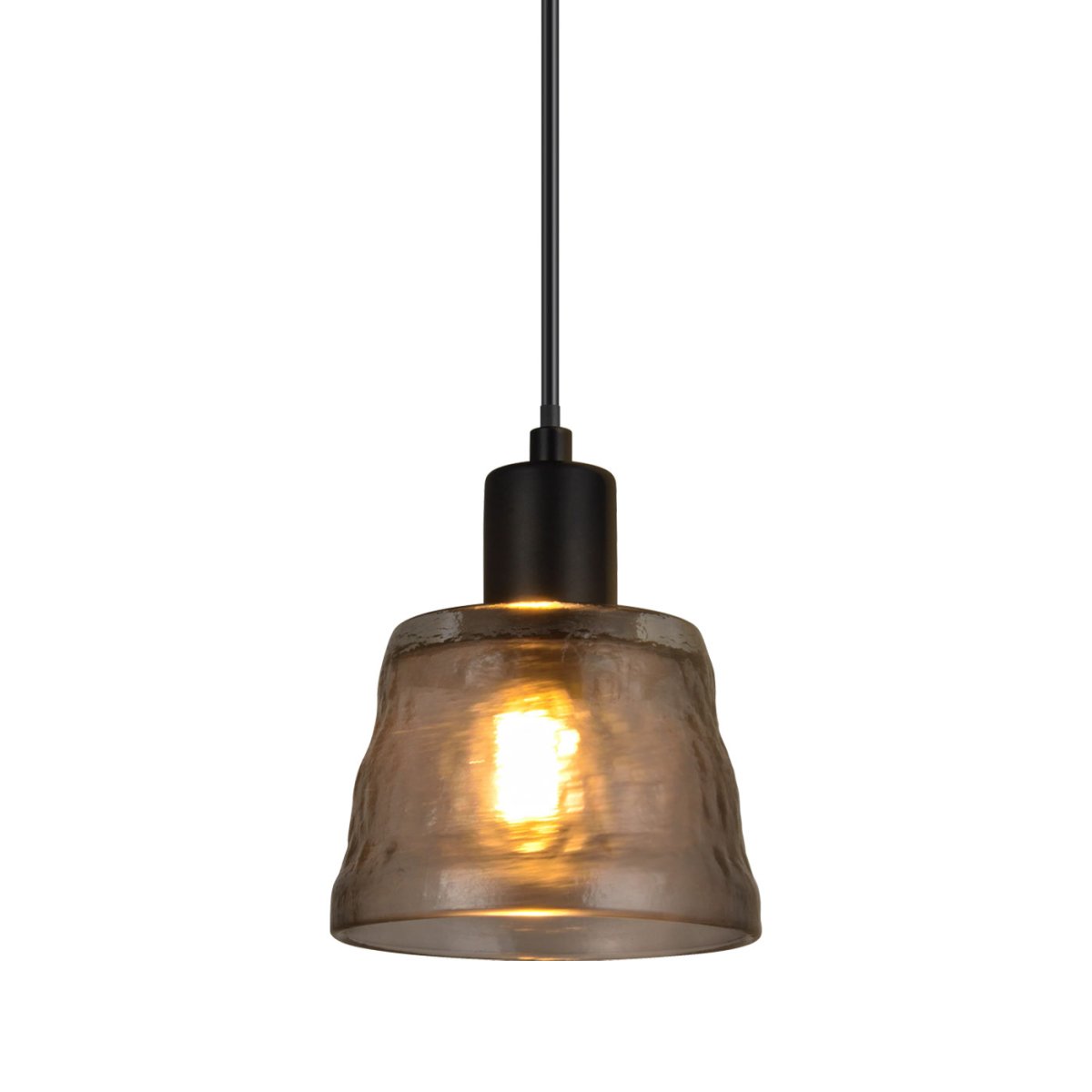 Bonnie Ø13 Rauchfarben fensterlampe Von Oriva - Die einzigartige Textur des Glases verleiht der Lampe zusammen mit den modernen schwarzen Details ein stilvolles und exklusives Aussehen.