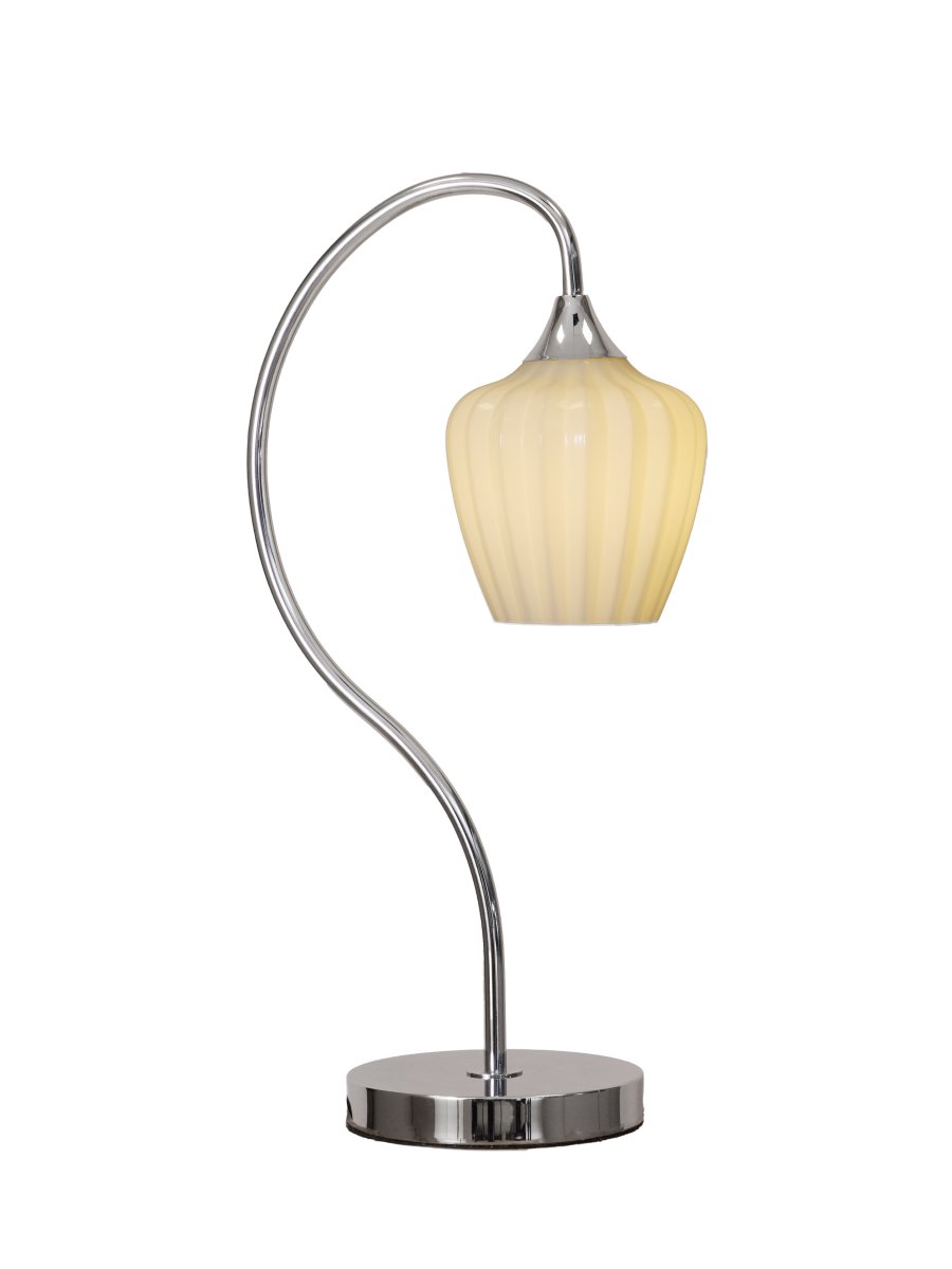 Amalfi 50cm Weiß tischlampe Von PR Home - Im Lieferumfang enthalten sind ein 1,8 m langes schwarzes Textilkabel, ein Netzschalter und ein Netzstecker.
