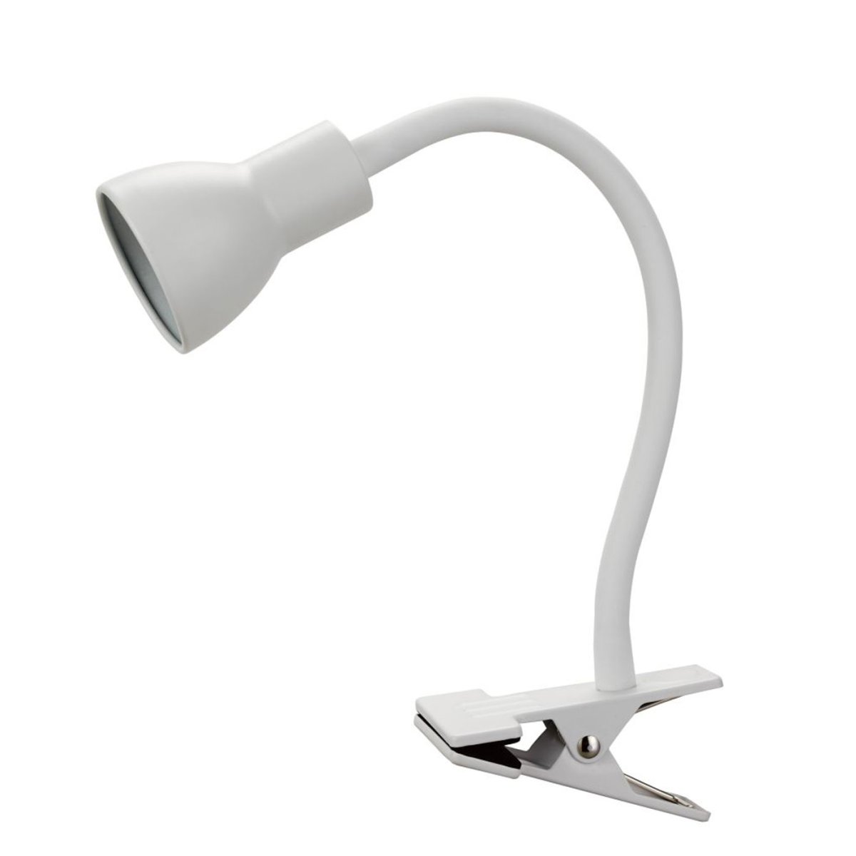 Zoombild von Saga Weiß klemmlampe Von Oriva - Mit dem praktischen Clip k&ouml;nnen Sie die Lampe ganz einfach an Ihren Tischen, Regalen oder Kopfteilen befestigen und so gezielt dort Licht spenden, wo Sie es am meisten brauchen.