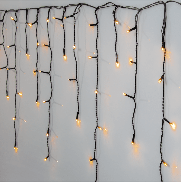 Eiszapfen-Lichterkette Golden Warm White 12m Schwarz Von Star Trading - Eiszapfenkette mit 480 LED-Lichtern mit wundersch&ouml;nem goldenen Glanz.
