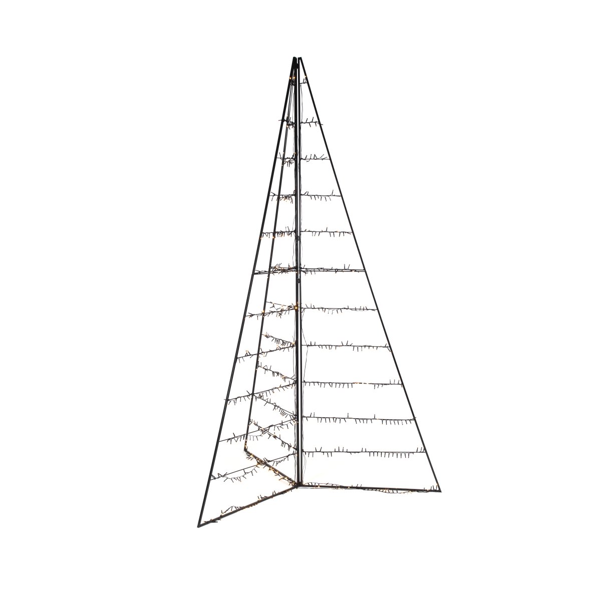 Metalldekoration Pyramide 240cm Schwarz Von Konstsmide - Mit 651 warmen bernsteinfarbenen LED-Lichtern verbreitet es einen eleganten Schein und schafft eine magische Atmosph&auml;re.