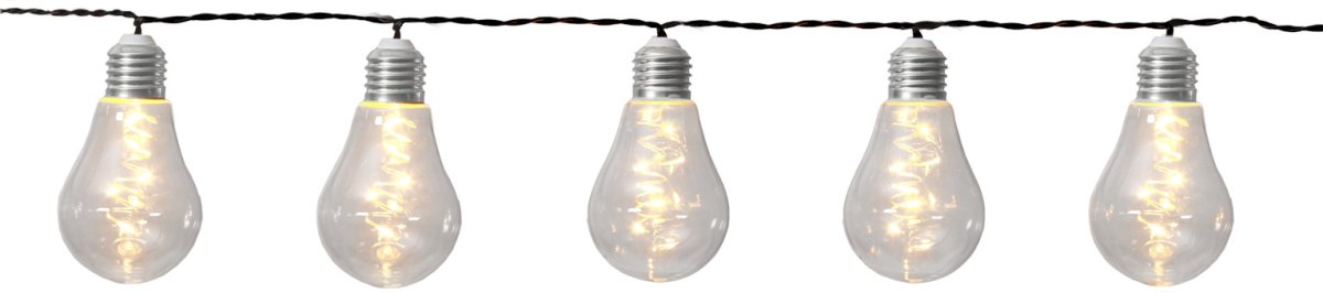 Glow Transparent solarleuchte Von Star Trading - Solarzellen-Lichterkette mit 10 Lichtern, jeweils mit 5 Lichtpunkten mit warmweißem Licht.