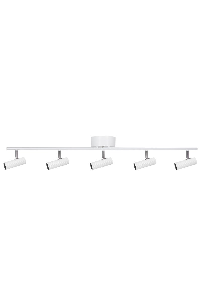 Hubble 5 Weiß spotlight Von Globen Lighting - Die horizontale Metallstange ist 120 cm lang und die Dachschale hat einen Durchmesser von 13 cm.