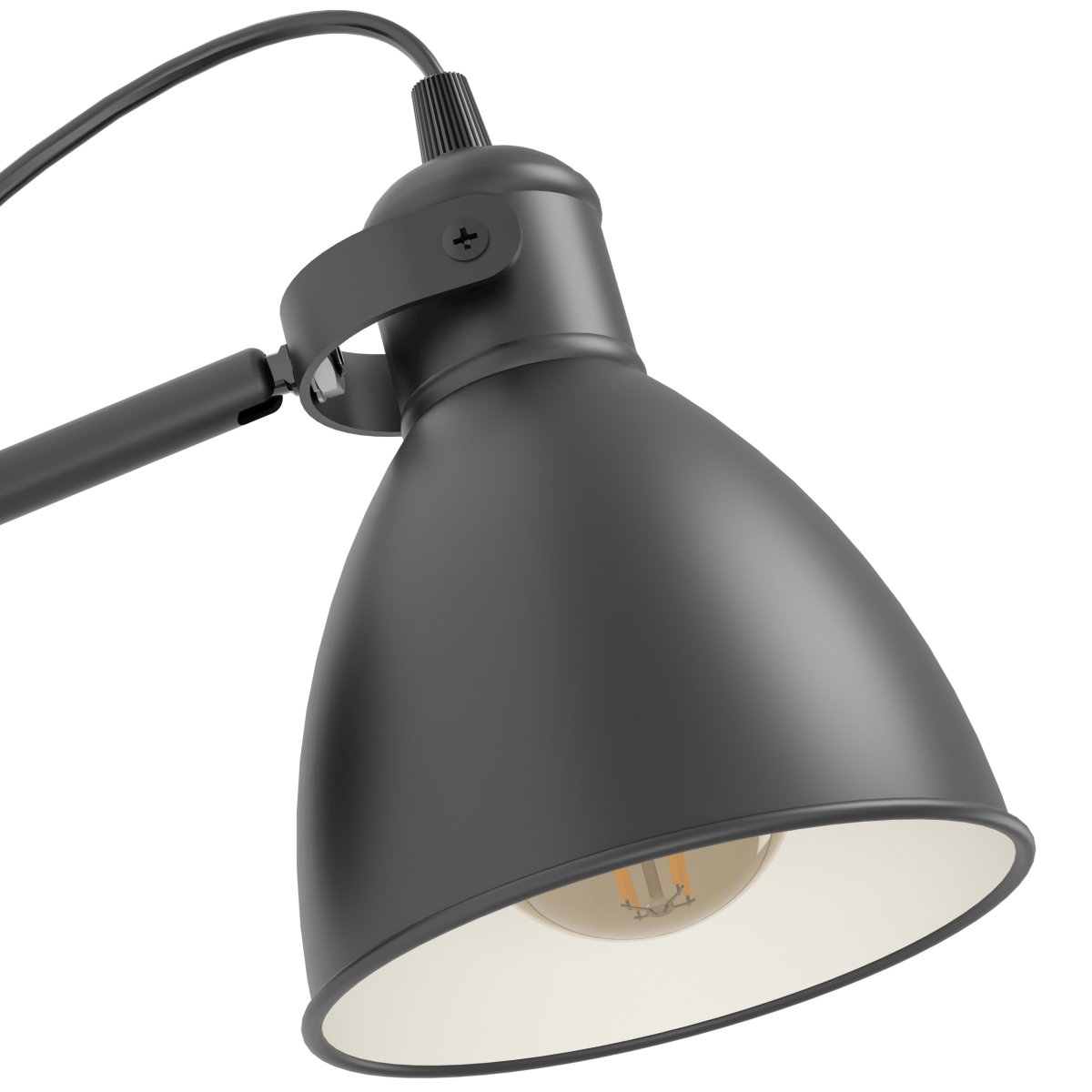 Priddy 22cm Schwarz wandlampe Von Eglo - Die Wandleuchte Priddy ist eine stilvolle Lampe aus schwarzem Metall im klassischen Industrie-Design.