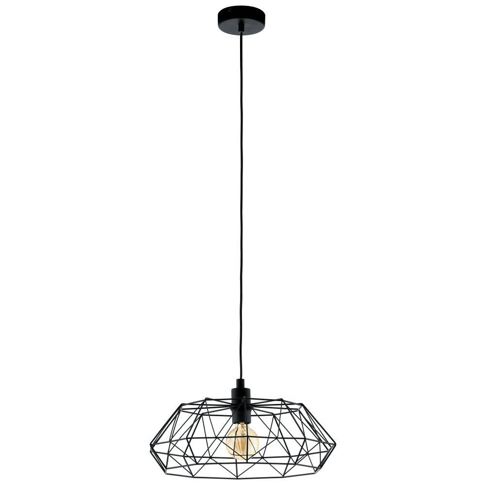 Carlton Ø45 Schwarz hängelampe Von Eglo - Das stilvolle und minimalistische Design macht die Lampe zur perfekten Wahl für alle, die sich eine trendige und funktionale Beleuchtungslösung für ihr Zuhause wünschen.