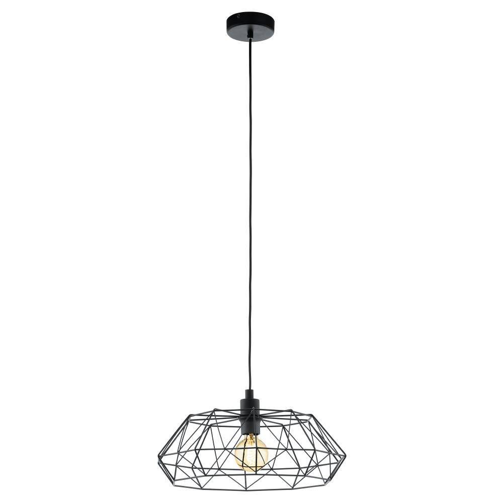 Carlton Ø45 Schwarz hängelampe Von Eglo - Das stilvolle und minimalistische Design macht die Lampe zur perfekten Wahl für alle, die sich eine trendige und funktionale Beleuchtungslösung für ihr Zuhause wünschen.