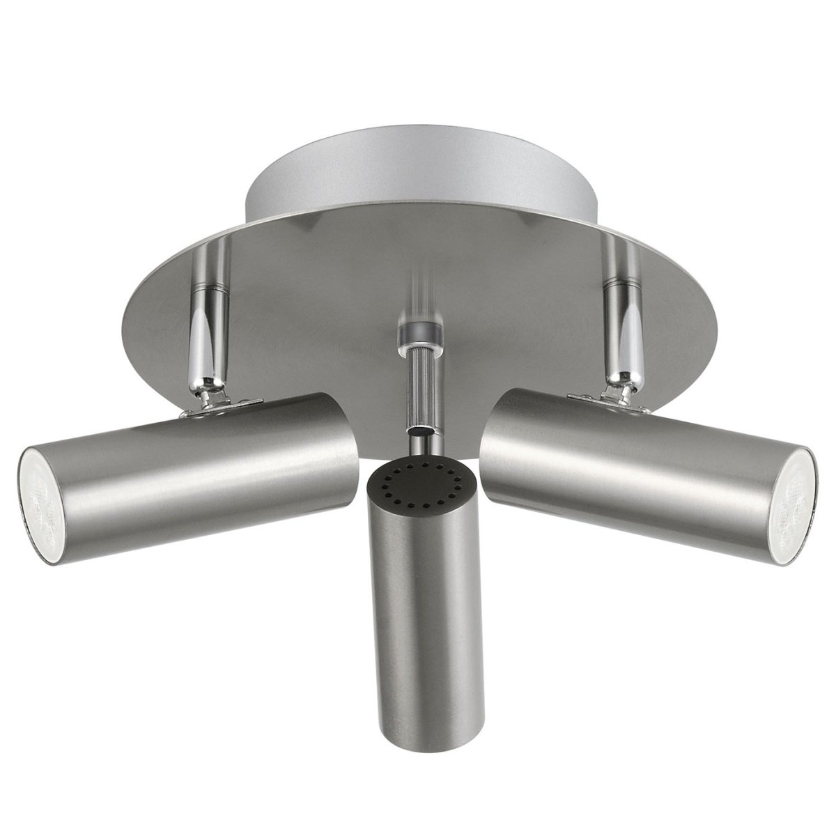 Mini 3 Satiniertes Nickel spotlight Von Oriva - Mini-Deckenleuchte aus Metall mit Satin-Nickel-Finish verfügt über drei bewegliche Strahler, die für eine flexible und effektvolle Beleuchtung sorgen.