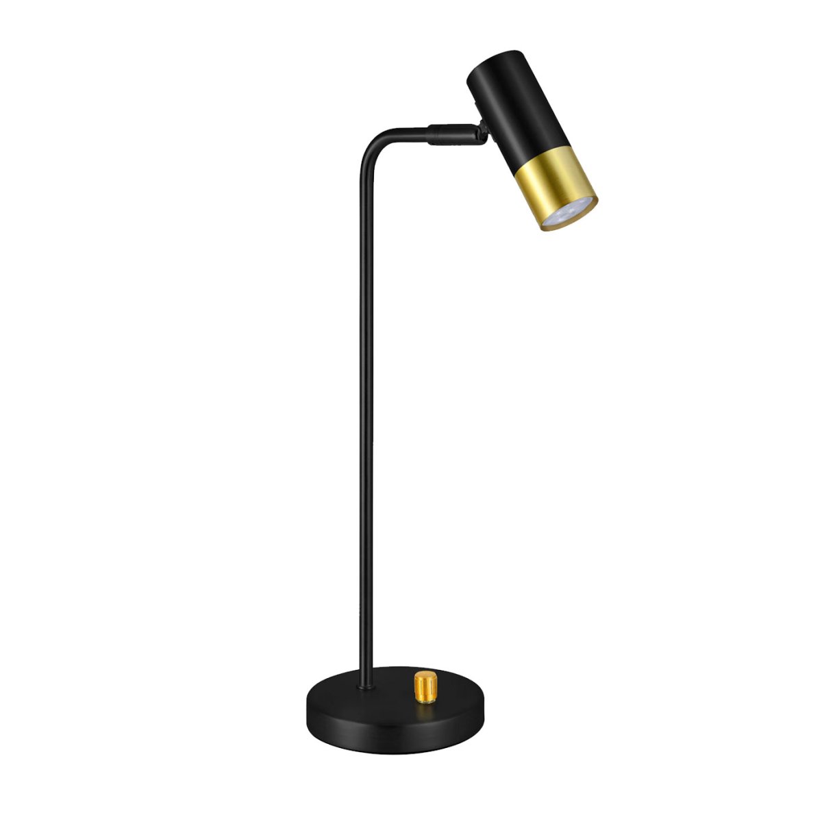 Mini 43cm Schwarzes Messing schreibtischlampe Von Oriva - Die Mini-Tischlampe aus schwarzem Metall mit goldenen Details ist eine stilvolle und praktische Lampe.
